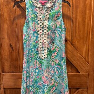 Lilly Pulitzer Blue and Pink Floral Dress 00